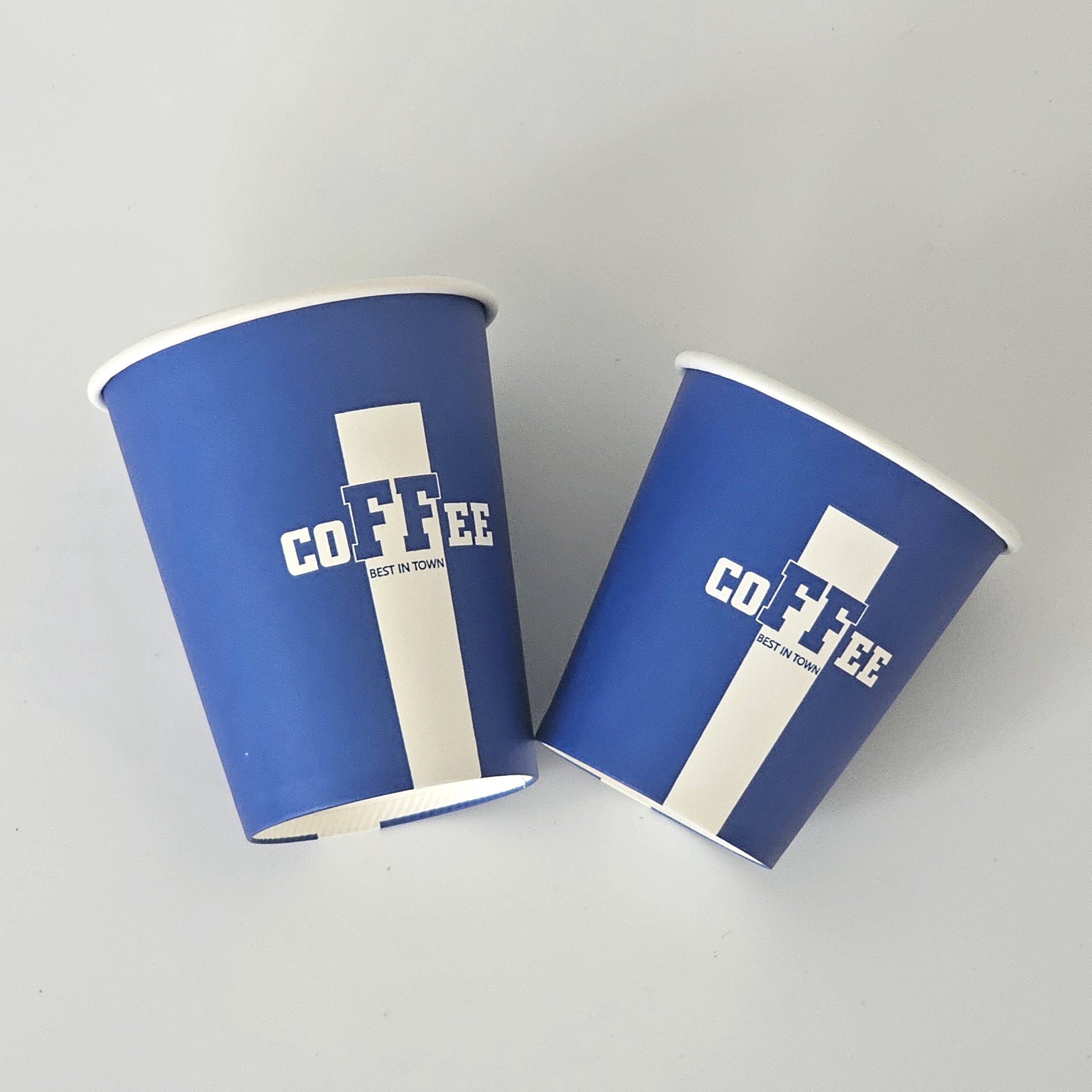 Single Wall Disposable Paper Coffee Cup with Lid Custom Logo for On-The-Go Beverages
